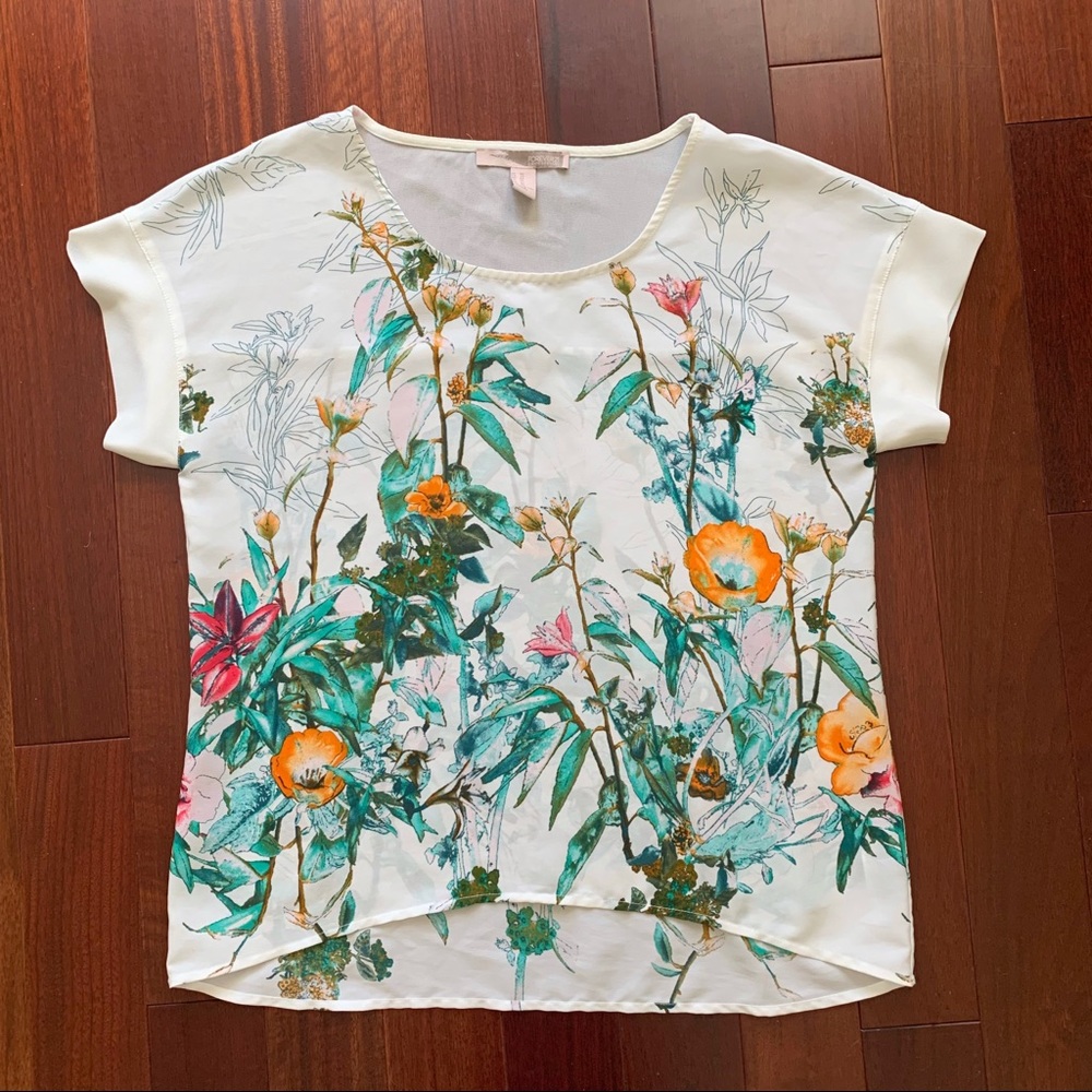 White with floral print blouse!